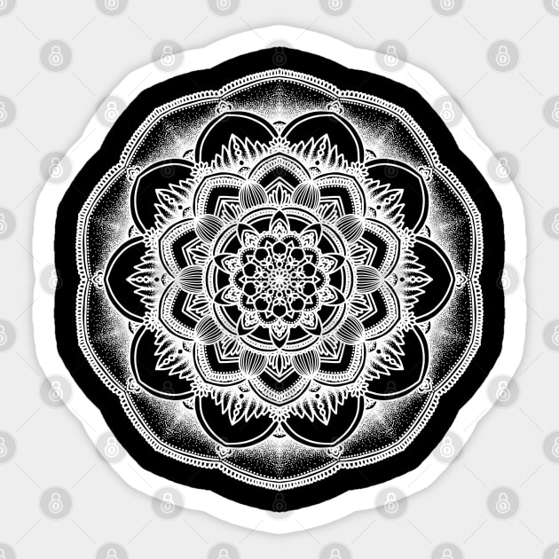 Detailed Floral Bohemian mandala with depth Sticker by felinefeelings